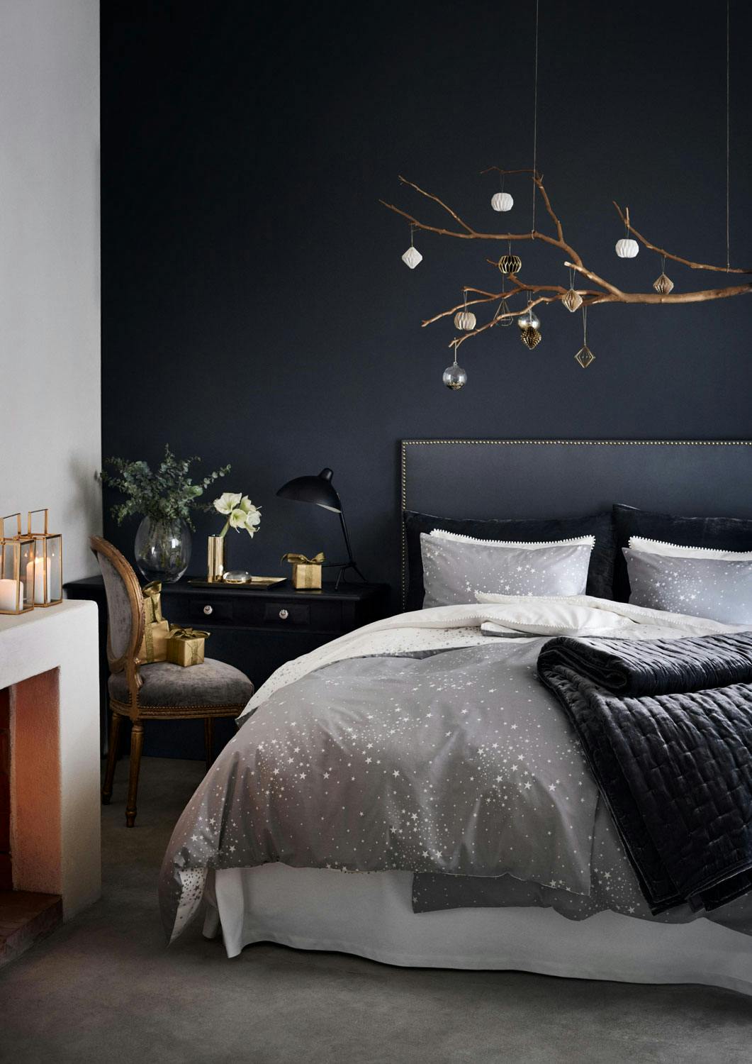 Stilren jul på soverommet Julepynt fra H&M Home